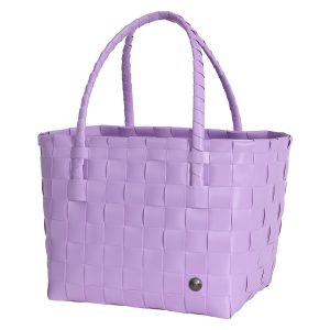 Tasche / Korb handgeflochten in Streifen, Farbe frisches lila