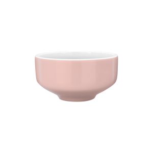 Schale außen rosafarben, innen weißes Porzellan, Form nach oben leicht konisch zulaufend