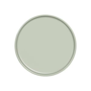 Teller außen weißes Porzellan, innen graugrün