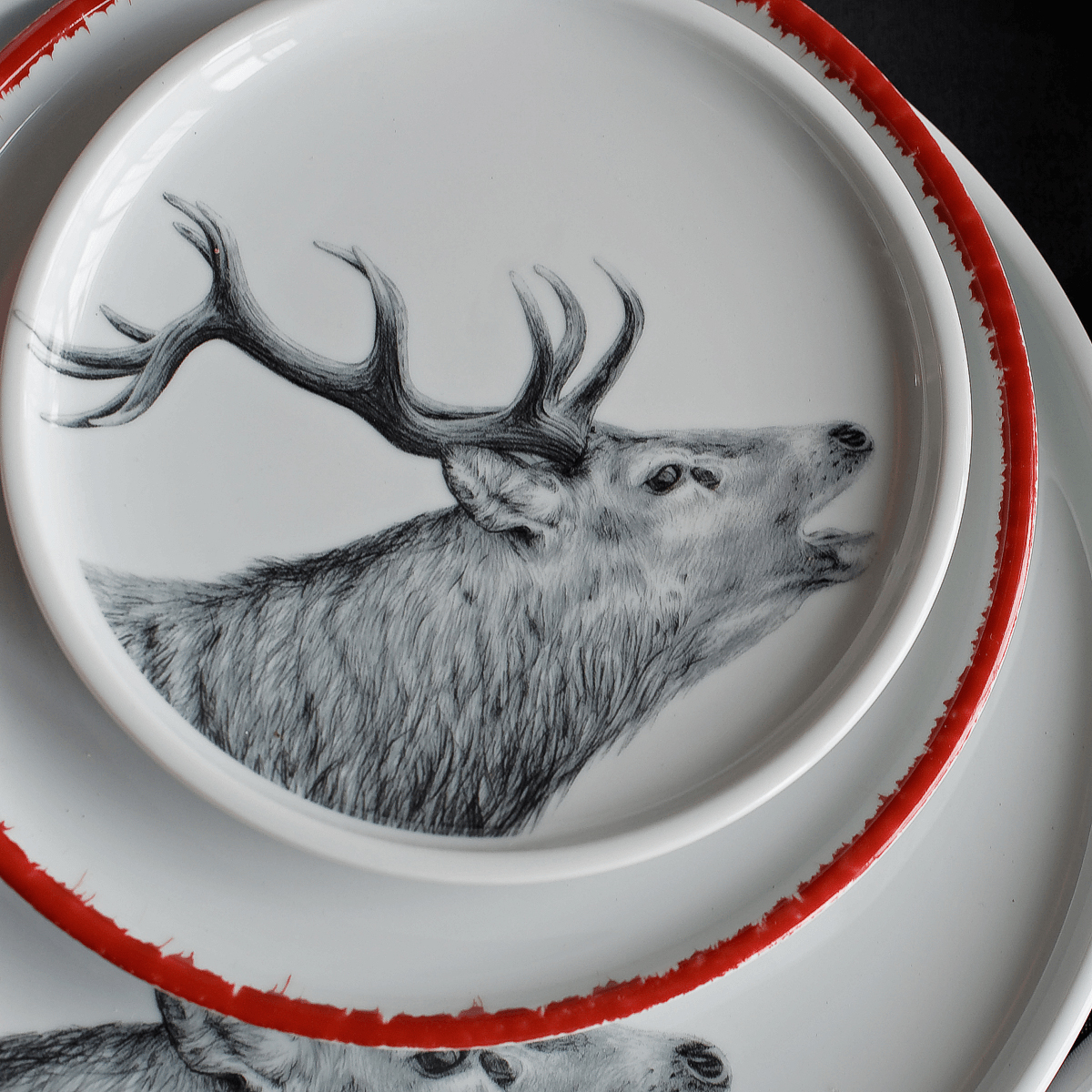 mittelpunkt Teller Hirsch flach – Bild 2